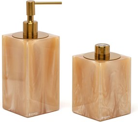 Conjunto Banheiro Duo Quadrado Resina - Honey Gold