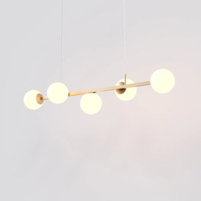 Pendente Jabuticaba Linear Small Retângular 26X20X98Cm Alumínio E Glob... (CINZA, FOSCO)
