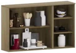 Armário de Cozinha Aéreo 120cm 3 Portas Nádia Mocca/Avelã L01 - Mpozen