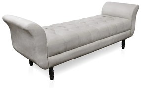 Recamier Olinda Veludo 160 cm Pés Torneados Tabaco - D'Rossi - Cinza