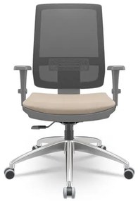 Cadeira Brizza Diretor Grafite Tela Preta Assento Poliester Fendi Base RelaxPlax Aluminio - 65907 Sun House