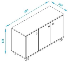 Armário Aparador Buffet 3 Portas Bp Fosco Bho25 - Branco