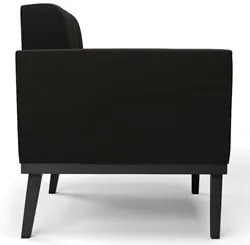 Poltrona Decorativa Base Madeira Preto Ana Suede Preto - Ibiza