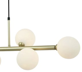 Pendente Abaporu Metal Dourado E Vidro Branco 31X95X28Cm 6Xg9 | Bella... (Dourado)