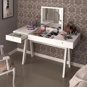 Penteadeira Mesa Home Espelho Basculante 2 Gavetas Branco