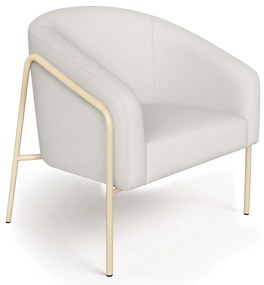 Poltrona Sala Industrial Alta Champanhe Stella Linho D03 - D'Rossi - Cinza