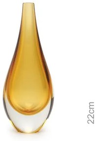Gota Mini Média Âmbar Murano Cristais Cadoro
