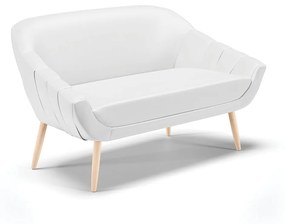 Namoradeira 02 Lugares Giovana Corino Pés Palito Natural - D'Rossi - Branco