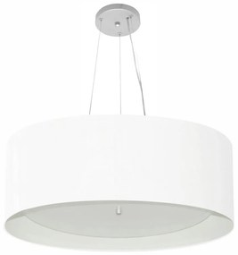Lustre Pendente Cilíndrico Md-4142 Cúpula em Tecido 80x30cm Branco - Bivolt