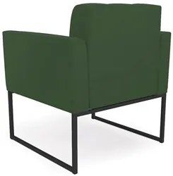 Sofá Namoradeira e 2 Poltronas Base Industrial Preto Ana Veludo Verde
