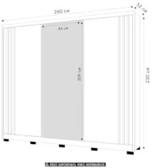 Guarda Roupa Casal 260cm 3 Portas Cali Carvalho/Fendi Z17    - Mpozena