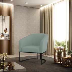 Poltrona Decorativa Industrial Preto Stella Cotelê Int/Veludo D03 - D'Rossi - Menta
