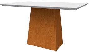 Mesa de Jantar Bella 120 cm Off White Base Ypê - D'Rossi