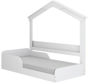 Cama Solteiro Infantil Mimo Com Casinha Porta Livros - Branco