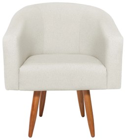 kit 02 Poltronas Luiza Corano Nozes e Linho Bege - ADJ Decor