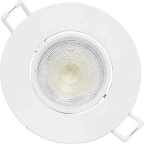 Plafon Led Embutir Redondo 6,2W Branco Luz Amarela