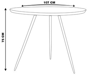 Mesa Sala de Jantar Cozinha Vivassi Redonda 107cm Grafite Madeira Maciça Driftwood G54 - Gran Belo