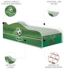 Cama Solteiro Infantil Baixa Para Colchão 188x88cm Futebol K06 - Mpoze