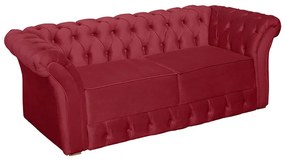 Namoradeira Sofá 2 Lugares Chesterfield Capitonê 186cm Veludo Vermelho - Sheep Estofados - Vermelho