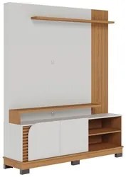 Estante Painel para TV 65 Pol Madrid C05 Off White Matte/Freijó - Mpoz