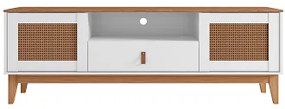 Rack Esmeralda 1.60 Branco/Noce - Casa D Móveis