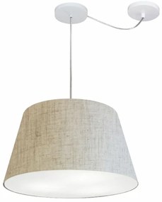 Lustre Pendente Cone Com Desvio Md-4279 Cúpula  21/30x40cm Rustico Bege - Bivolt