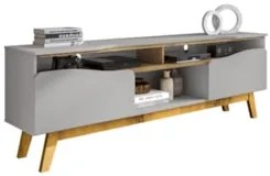 Rack Bancada Para TV 75 Pol 180cm Rita Off/Cinamomo B02     - Mpozenat