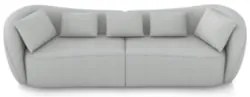 Sofá 3 Lugares 272cm Orgânico Pé Madeira Yume Bouclê Cinza Z55 - Mpoze