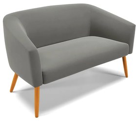 Namoradeira 02 Lugares Stella Suede Pés Palito Castanho - D'Rossi - Grafite