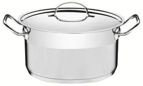 Caçarola Funda Tramontina Professional Aço Inox 6,1L com Tampa Plana e Fundo Triplo 24cm