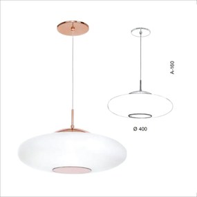 Pendente Vidro Oval Flat Ø40X16Cm Metal E Vidro 03Xg9 |Old Artisan Pd-... (COBRE FOSCO / COBRE BRILHO)