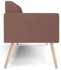 Sofá Namoradeira Pés Palito Natural Marisa Veludo D03 - D'Rossi - Rose