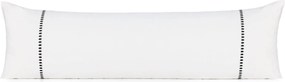 Fronha Para Body Pillow com Bordados nas Laterais em Cetim 300 fios Cerclê - Branco e Preto  Branco e Preto