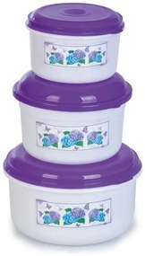 Kit Potes Redondos Hortência 3 Peças