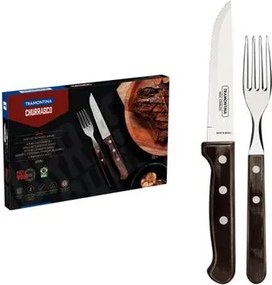 Jogo de Talheres para Churrasco Jumbo Tramontina Castanho Polywood 12 Peças