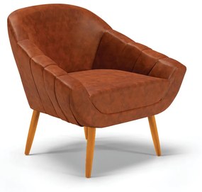 Poltrona Giovana Corano Pés Palito Castanho - Indo Decorar - Nozes