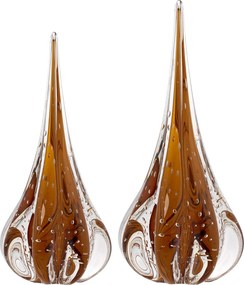 [KIT] Gotas de Murano 2 Pçs Fênix M + G - Azul Aquamarine - Garnet  Garnet