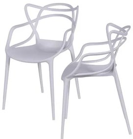 Kit com 2 Cadeiras Master Allegra Polipropileno na Cor Branca - 64734 Sun House