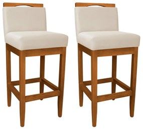 Kit 2 Banquetas Decorativa Elis Veludo Bege