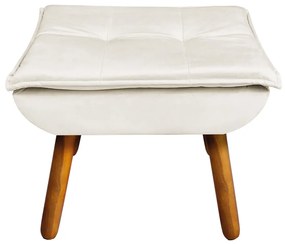 Puff Banqueta Decorativo Pé Palito Opala Veludo Bege D03 - D'Rossi