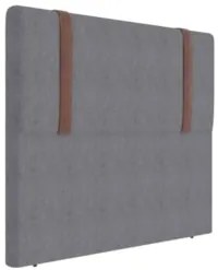 Cabeceira Cama Box Solteiro 90cm Estofada Glory Boucle Cinza Z04 - Mpo