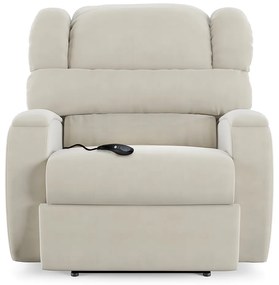 Poltrona do Papai Sala de Cinema Reclinável Kylie Controle Power Elétrico Veludo Bege G23