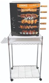 Carrinho para Churrasco Churrasqueira Aço Aramado com Rodinhas