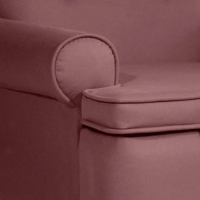 Poltrona da Vovó Lucy Decorativa Luxo Suede Rosê