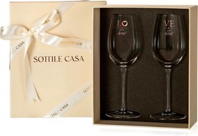 Kit 2 Taças de Cristal Vivaldi p/ Vinho Especial Dia dos Namorados c/ Caixa de Presente