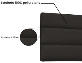 Painel La Italiana Para Cama Box Queen 160 cm Corino S04 - D'Rossi - Marrom