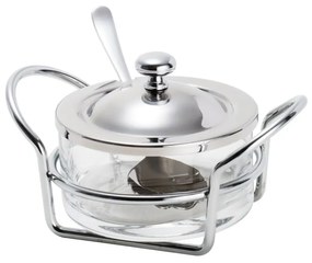 Açucareiro Vidro E Inox C/Colher E Suporte Italy 13x10cm 8650 Wolff