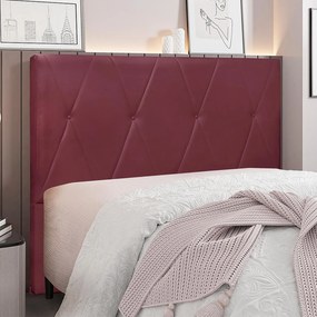 Cabeceira Decorativa Casal 1,40M Yves Veludo Vinho G63 - Gran Belo