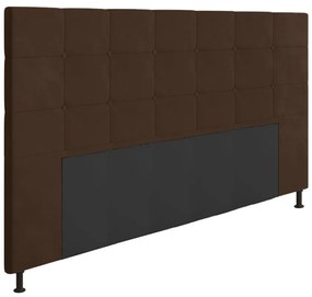 Cabeceira Stambul Para Cama Box King 195 cm Suede - D'Rossi - Marrom