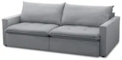 Sofá Cama Casal Retrátil 208cm Carly F05 Linho Cinza - Mpozenato